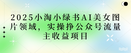 2025小绿书AI美女图片领域，实操挣公众号流量主收益项目-观智斋电商课程站