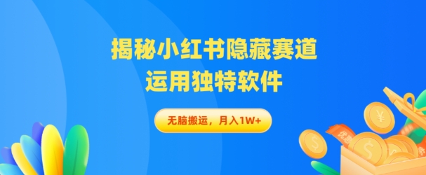 揭秘小红书隐藏赛道，运用独特软件轻松无脑搬运-观智斋电商课程站