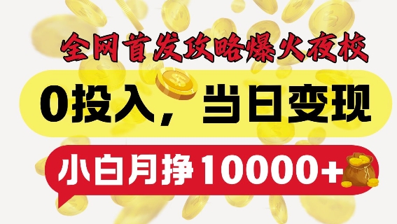 全网首发爆火夜校，0投入，当日变现，小白轻松月入1w+【揭秘】-观智斋电商课程站