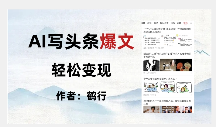 暴力拆解AI写头条爆文，轻松日入500+-观智斋电商课程站