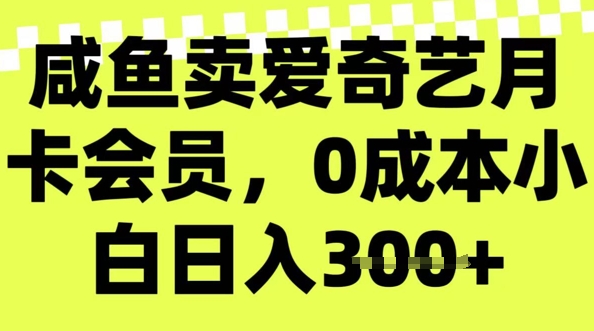 闲鱼卖爱奇艺会员，零成本小白日入3张，新手小白可做-观智斋电商课程站