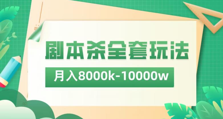 剧本杀项目全套玩法，月入8K到1W-观智斋电商课程站