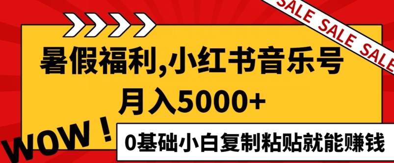 小红书音乐号月入5000+，0基础小白复制粘贴就能赚钱-观智斋电商课程站