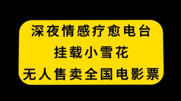 深夜情感疗愈电台，挂载小雪花，无人售卖全国电影票【揭秘】-观智斋电商课程站