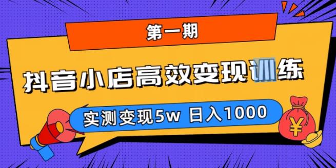 抖音小店高效变现训练营（第一期）,实测变现5w，日入1000【揭秘】-观智斋电商课程站