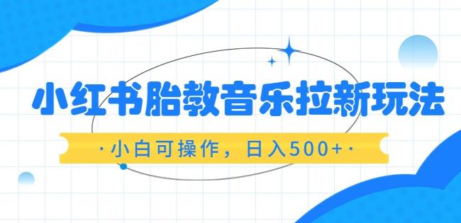 小红书胎教音乐拉新玩法，小白可操作，日入500+（资料已打包）【揭秘】-观智斋电商课程站