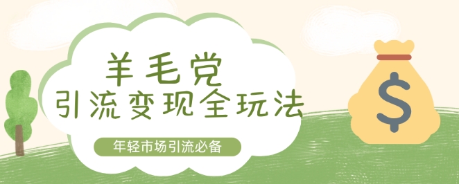 羊毛党引流变现全玩法，年轻市场引流必备-观智斋电商课程站