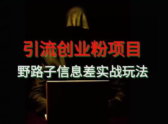 【引流创业粉】野路子信息差玩法实战教学-观智斋电商课程站