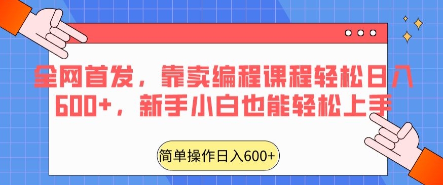 全网首发，靠卖编程课程轻松日入600+，新手小白也能轻松上手-观智斋电商课程站
