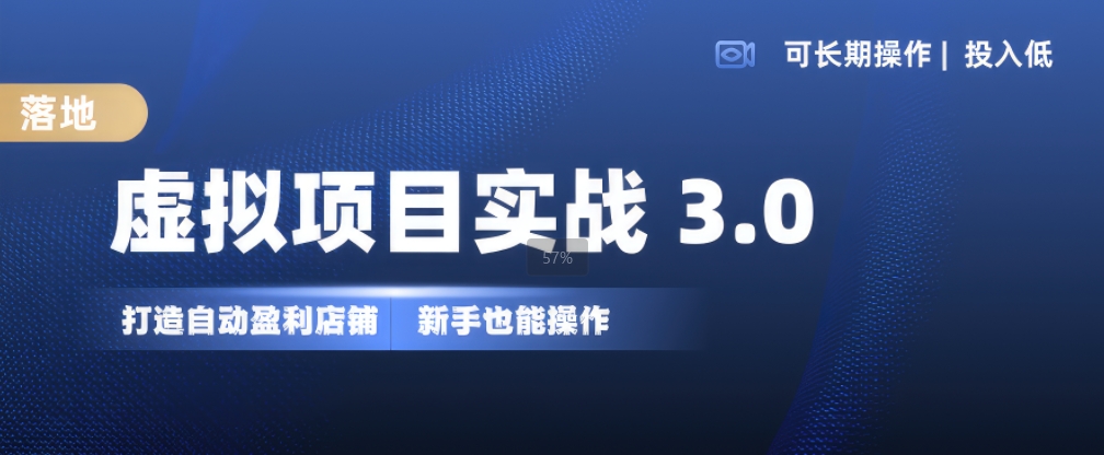虚拟项目实战3.0，打造自动盈利店铺，可长期操作投入低，新手也能操作-观智斋电商课程站