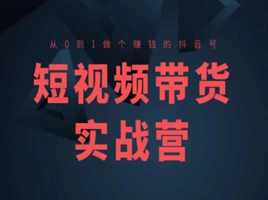 短视频带货实战营(高阶课)，从0到1做个赚钱的抖音号-观智斋电商课程站