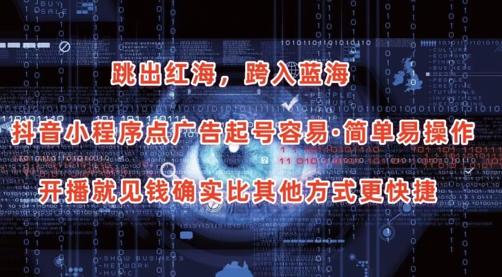 抖音小程序点广告项目，起号容易，简单易操作，开播就见有收益【揭秘】-观智斋电商课程站