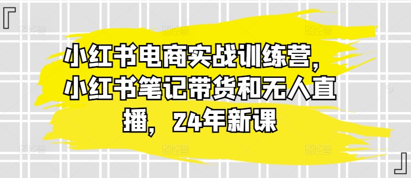 小红书电商实战训练营，小红书笔记带货和无人直播，24年新课-观智斋电商课程站