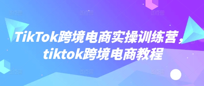 TikTok跨境电商实操训练营，tiktok跨境电商教程-观智斋电商课程站