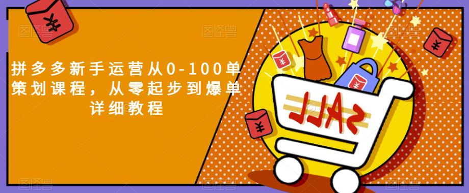 拼多多新手运营从0-100单策划课程，从零起步到爆单详细教程-观智斋电商课程站