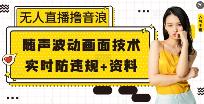 无人直播撸音浪+随声波动画面技术+实时防违规+资料【揭秘】-观智斋电商课程站