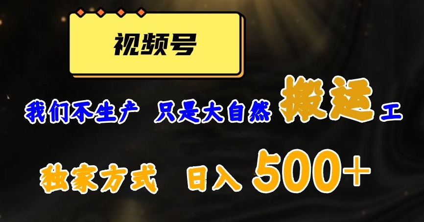 视频号轻松搬运日赚500+，一个1分钟1条原创视频【揭秘】-观智斋电商课程站