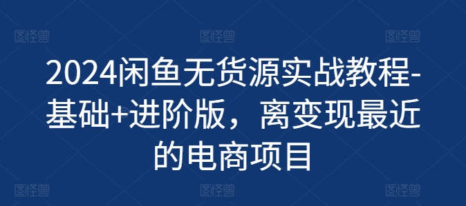 2024闲鱼无货源实战教程-基础+进阶版，离变现最近的电商项目-观智斋电商课程站