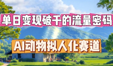 单日变现破k的流量密码，AI动物拟人化赛道-观智斋电商课程站