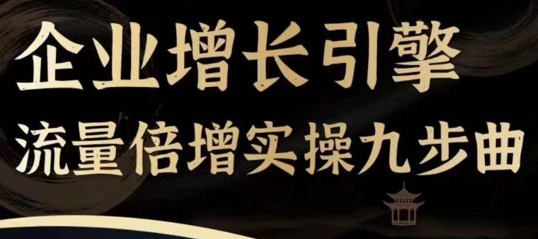 企业增长引擎流量倍增实操九步曲，一套课程帮你找到快速、简单、有效、可复制的获客+变现方式，-观智斋电商课程站