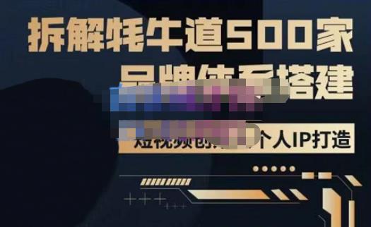 牛牛·500家餐饮品牌搭建&短视频深度解析，拆解牦牛道500家品牌体系搭建-观智斋电商课程站