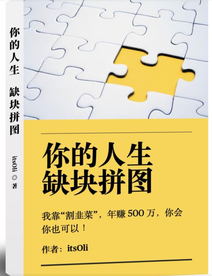 某高赞电子书《你的人生，缺块拼图——我靠“割韭菜”，年赚500万，你会你也可以》-观智斋电商课程站