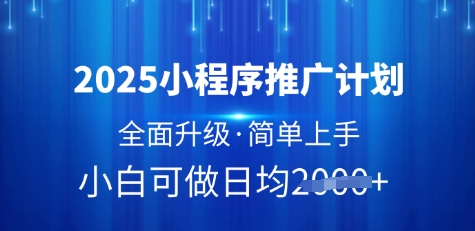2025小程序推广计划，全面升级，简单上手，日均多张【揭秘】-观智斋电商课程站