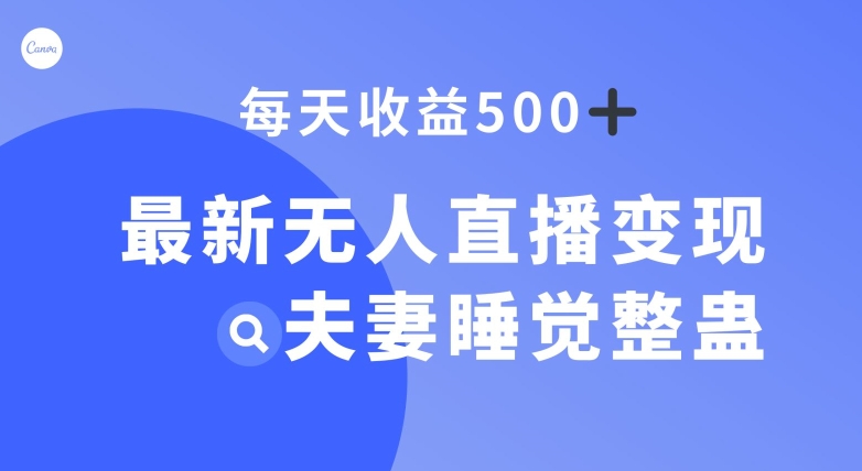 最新无人直播变现，夫妻睡觉整蛊，每天躺赚500+【揭秘】-观智斋电商课程站