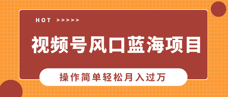 视频号风口蓝海项目，中老年人的流量密码，操作简单轻松月入过W-观智斋电商课程站