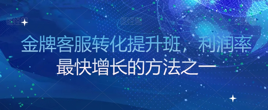 金牌客服转化提升班，利润率最快增长的方法之一-观智斋电商课程站