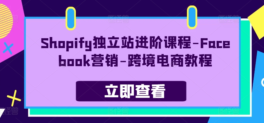 Shopify独立站进阶课程-Facebook营销-跨境电商教程-观智斋电商课程站