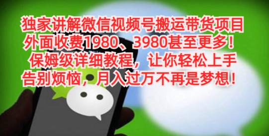 独家讲解微信视频号搬运带货项目，保姆级详细教程-观智斋电商课程站