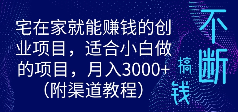 宅在家就能赚钱的创业项目，适合小白做的项目，月入3000-观智斋电商课程站