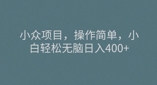 小众项目，操作简单，小白轻松无脑日入400+-观智斋电商课程站