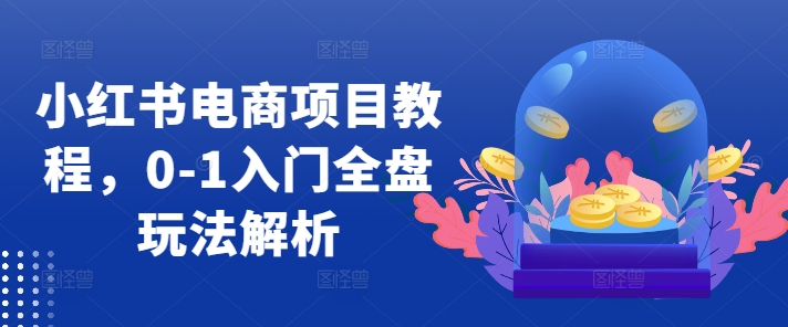 小红书电商项目教程，0-1入门全盘玩法解析-观智斋电商课程站