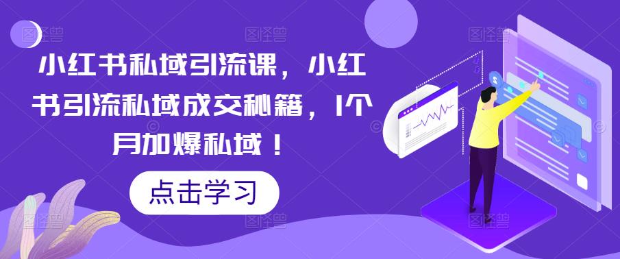 小红书私域引流课，小红书引流私域成交秘籍，1个月加爆私域！-观智斋电商课程站