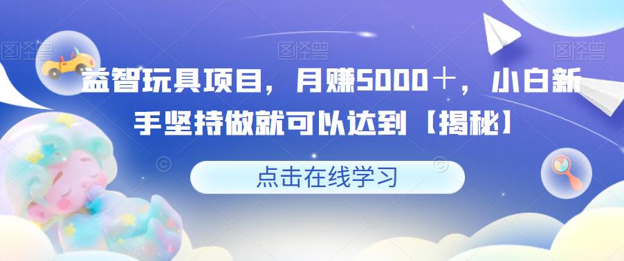 益智玩具项目，月赚5000＋，小白新手坚持做就可以达到【揭秘】-观智斋电商课程站