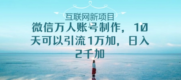 微信万人账号制作，10天可以引流1万加日入2千加-观智斋电商课程站