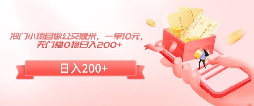 冷门小项目做公交赚米，一单10元，无门槛0撸日入200+【揭秘】-观智斋电商课程站