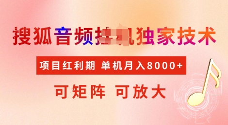 全网首发搜狐音频挂JI独家技术，项目红利期，可矩阵可放大，稳定月入8k【揭秘】-观智斋电商课程站