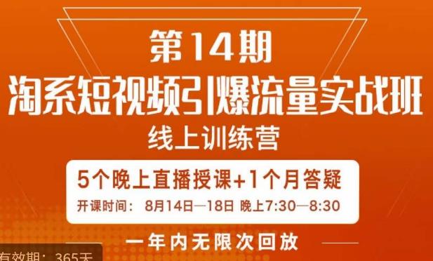 南掌柜·淘系短视频引爆流量实战班，​短视频是一个没有天花板的流量入口-观智斋电商课程站