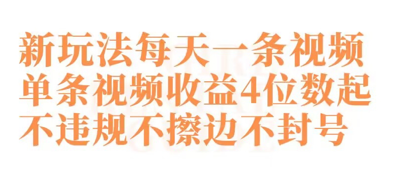 快手新玩法每天一条视频单条视频收益4位数起不违规不擦边不封号【揭秘】-观智斋电商课程站