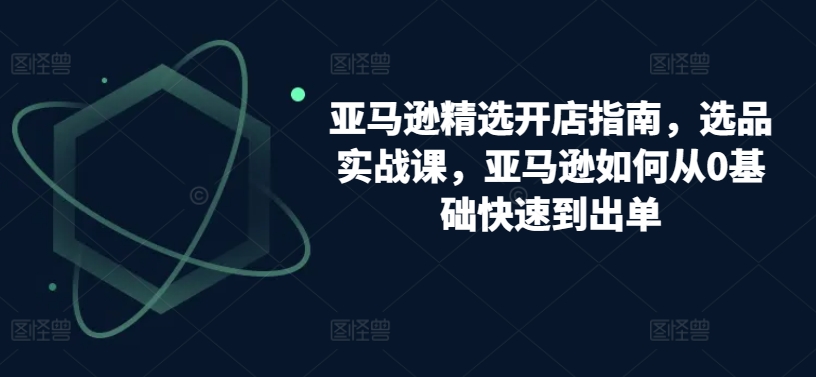 亚马逊精选开店指南，选品实战课，亚马逊如何从0基础快速到出单-观智斋电商课程站
