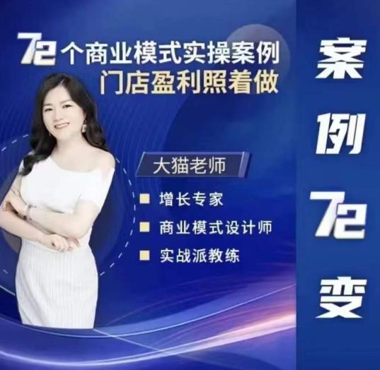 大猫老师案例72变，72个商业模式实操案例，门店盈利照着做-观智斋电商课程站