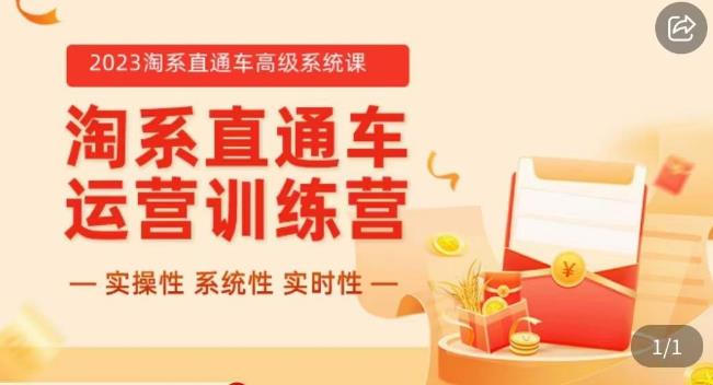冠东·2023淘系直通车高级系统课，​实操性，系统性，实时性，直通车完整体系教学-观智斋电商课程站