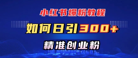 小红书爆粉教程，如何日引300+创业粉，快速实现精准变现-观智斋电商课程站