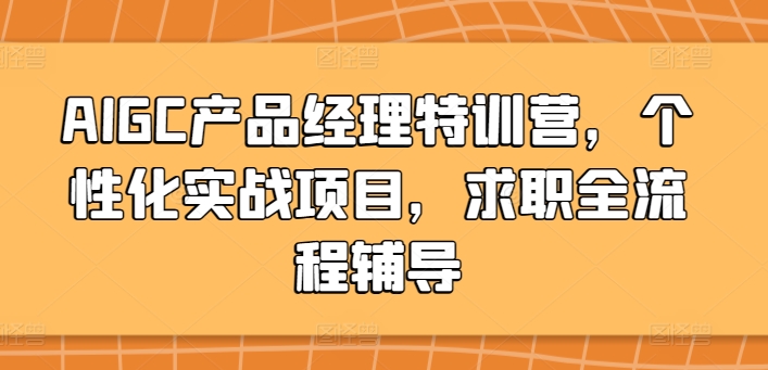 AIGC产品经理特训营，个性化实战项目，求职全流程辅导-观智斋电商课程站