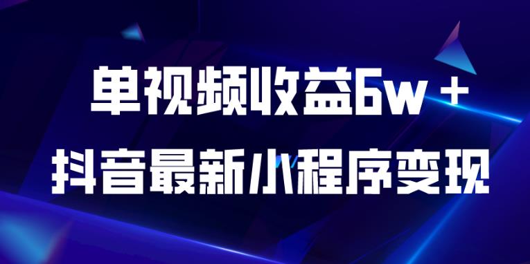 抖音最新小程序变现项目，单视频收益6w＋，小白可做【揭秘】-观智斋电商课程站