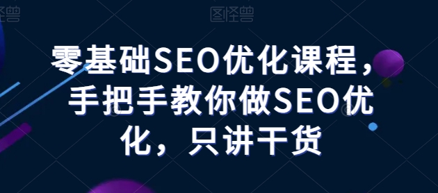零基础SEO优化课程，手把手教你做SEO优化，只讲干货-观智斋电商课程站