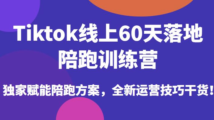 Tiktok线上60天落地陪跑训练营，独家赋能陪跑方案，全新运营技巧干货-观智斋电商课程站